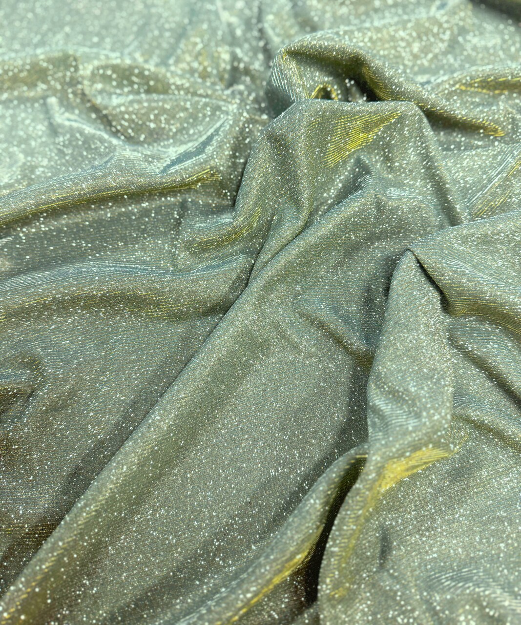 Sage Glitter Lurex Knit Fabric by the Yard, 60" Wide Sparkle Metallic Stretch Fabric for Costumes, Gowns, Dancewear